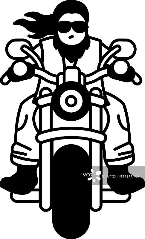 一个戴着太阳镜的男人骑着摩托车图片素材