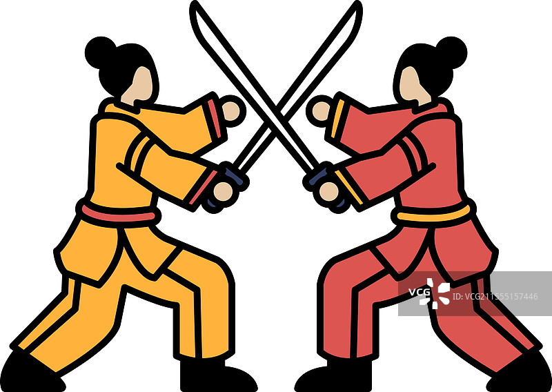 两个人正在用剑打斗图片素材