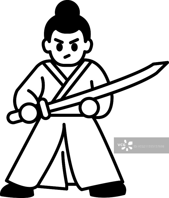 一幅黑白画，描绘一名手持剑的男子图片素材