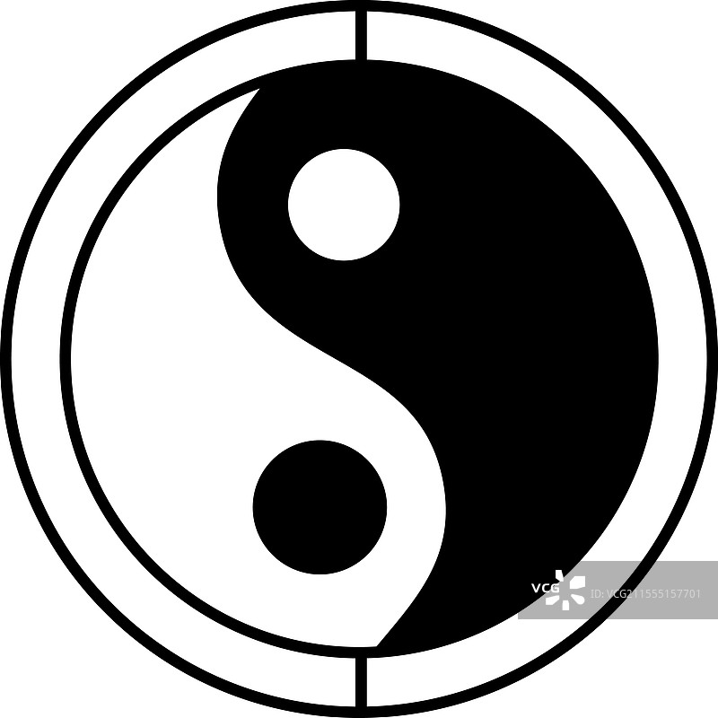 一个黑白相间的圆形，里面有两个白色圆圈图片素材