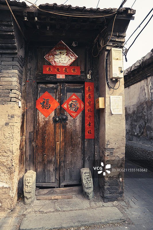 北京戴家胡同院门图片素材