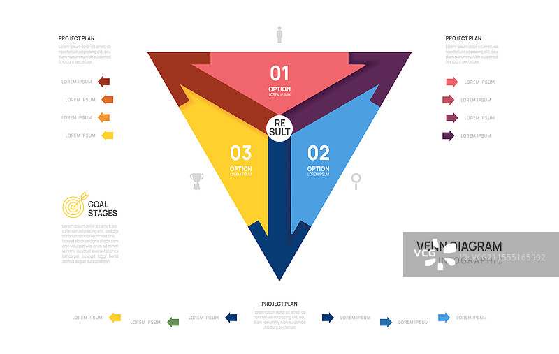 维恩图信息图三角箭头图表图片素材