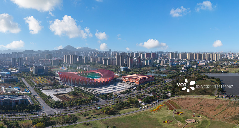 航拍铜陵市体育中心图片素材