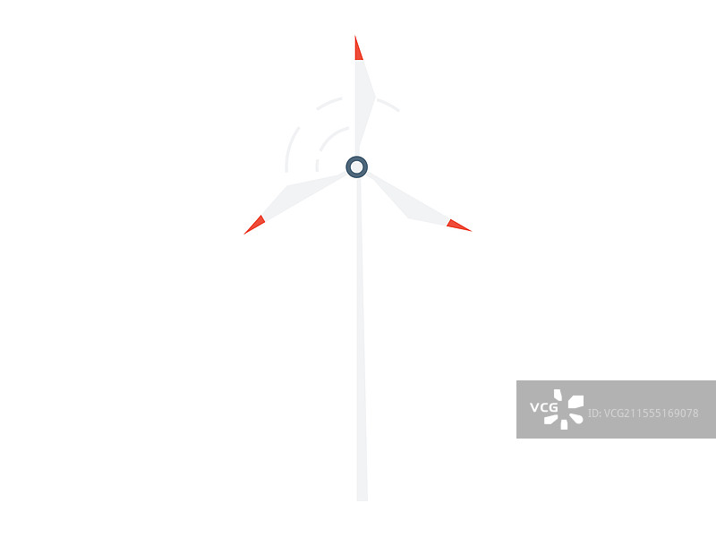 简约风力涡轮机在运动中象征着图片素材