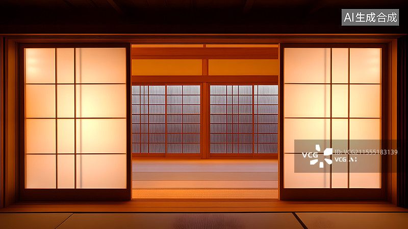【AI数字艺术】日式和室背景图片素材