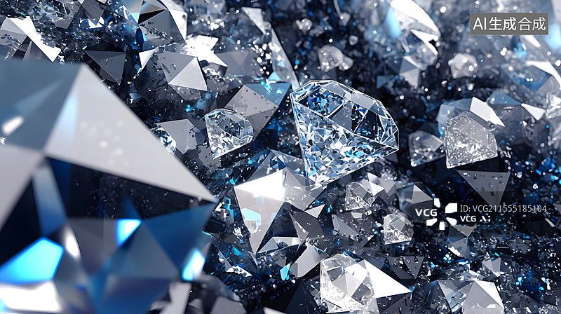 【AI数字艺术】璀璨夺目的钻石世界图片素材