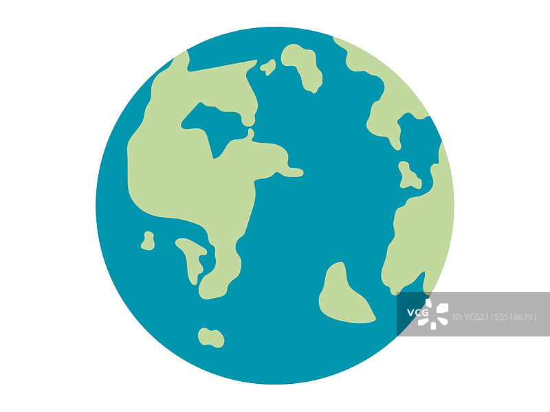简化的世界地图，绿色的大陆图片素材