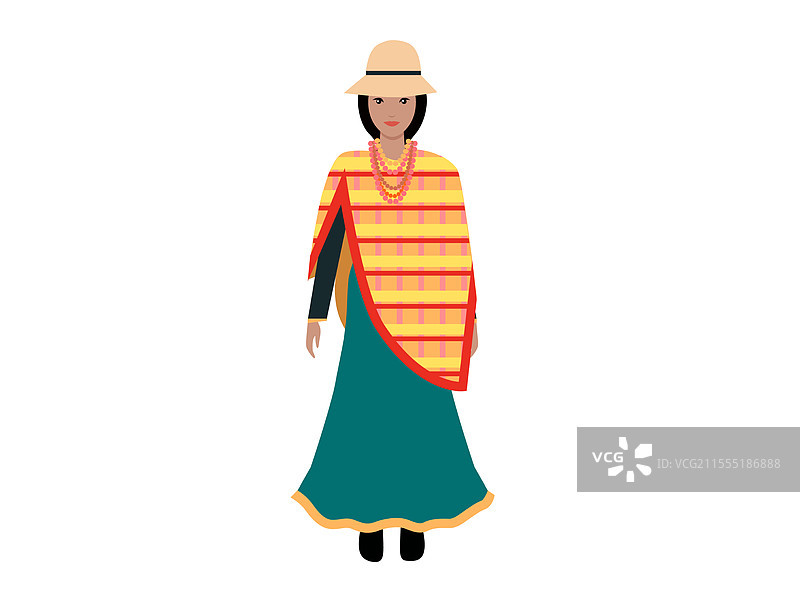 身着色彩斑斓服饰的传统安第斯女性图片素材