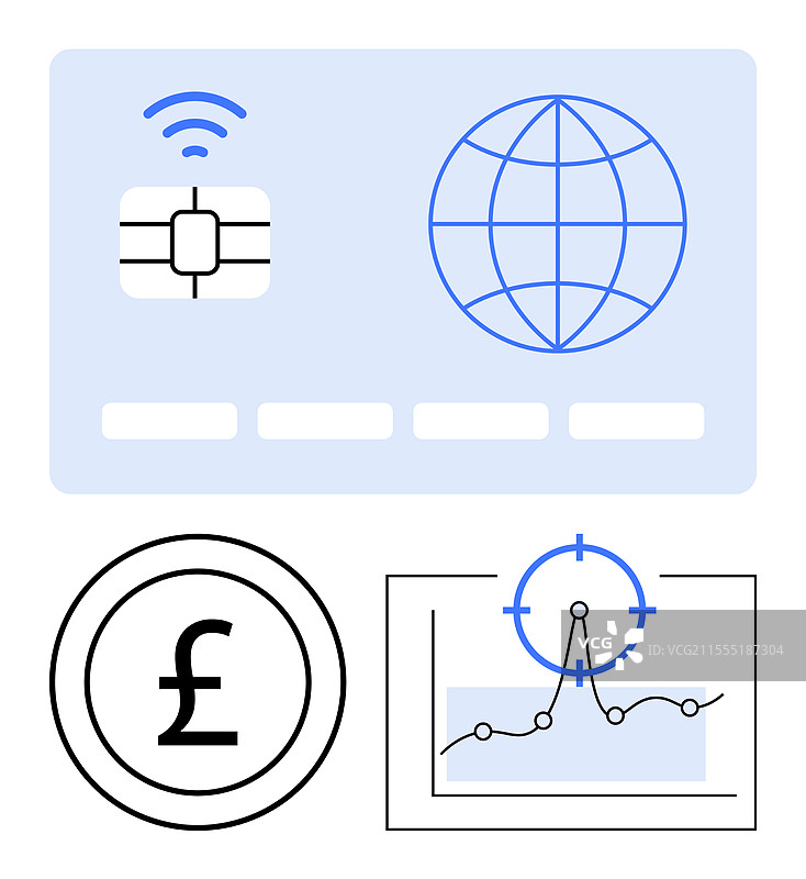 带无线芯片的非接触式支付卡图片素材