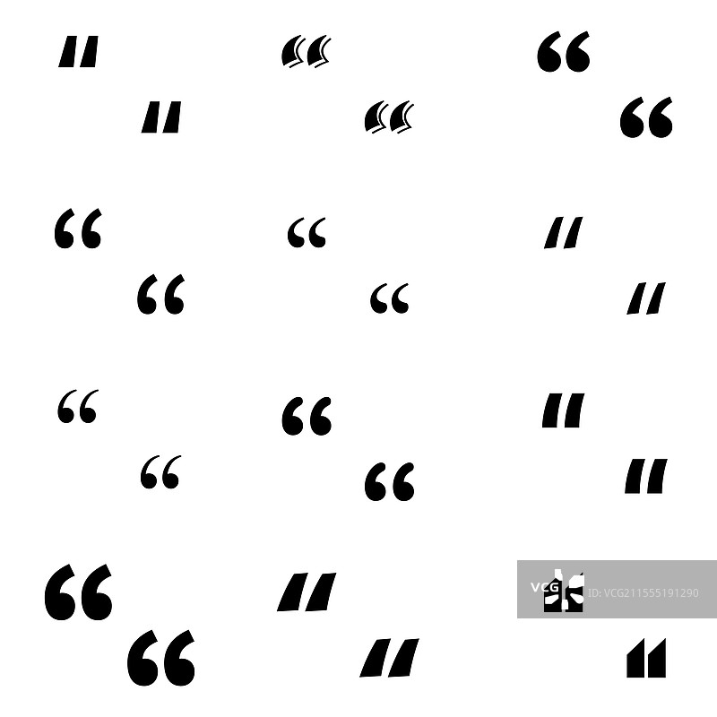 黑色符号的抽象引号图标图片素材