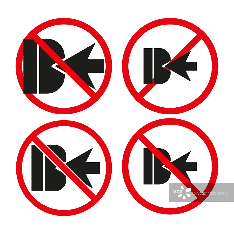 禁止箭头图标红色圆圈警告图片素材