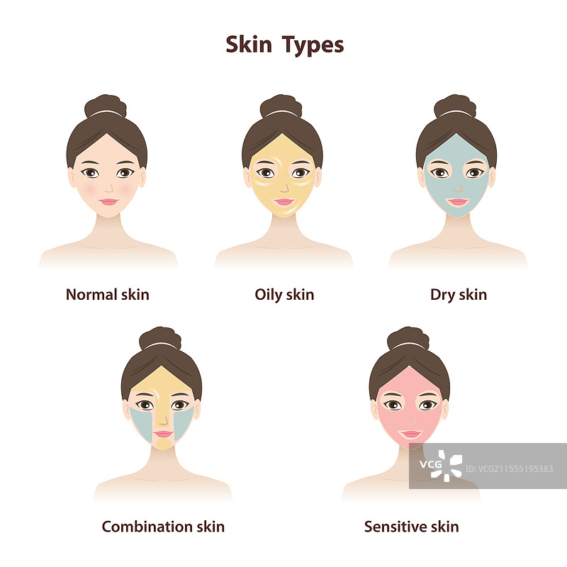 不同肤质类型组合图片素材