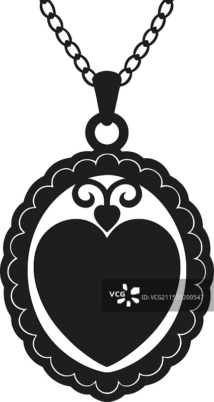 华丽的心形吊坠图片素材