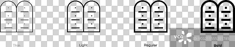 十诫图标，细体、常规体和粗体图片素材