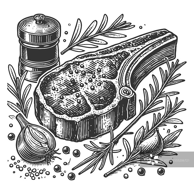 香草烤牛排图片素材