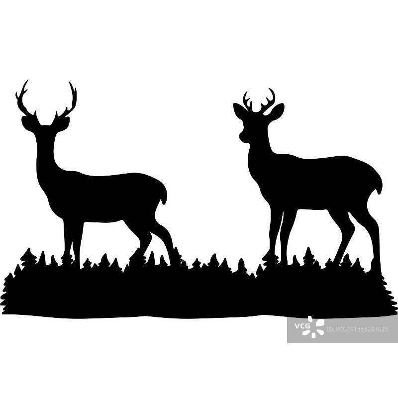 优雅的鹿轮廓发出微光图片素材