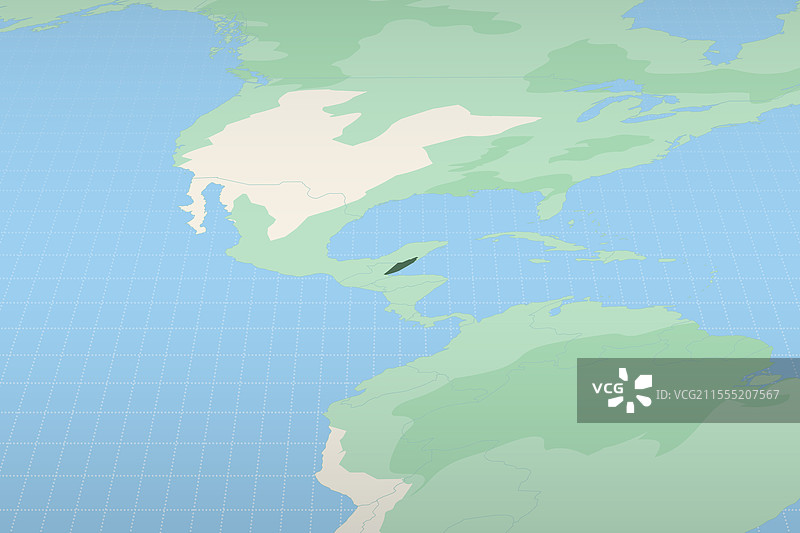 在详细的地理地图上突出显示的伯利兹图片素材