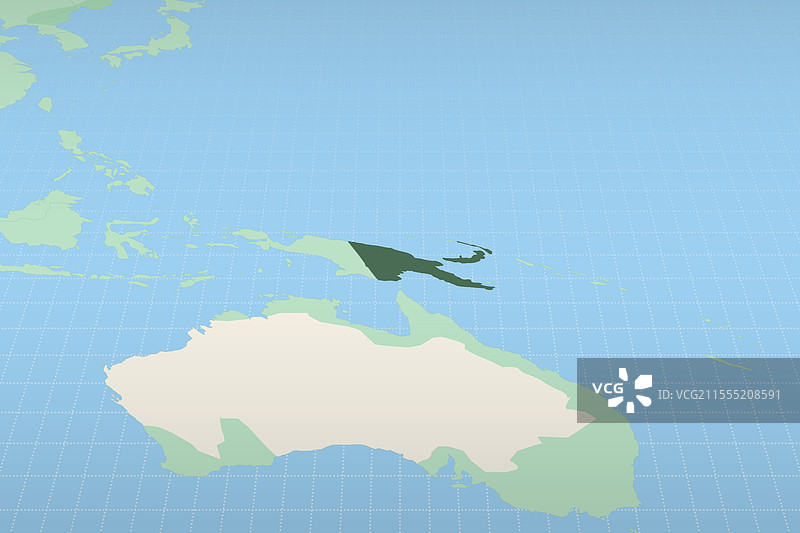 巴布亚新几内亚在详细地图上突出显示图片素材