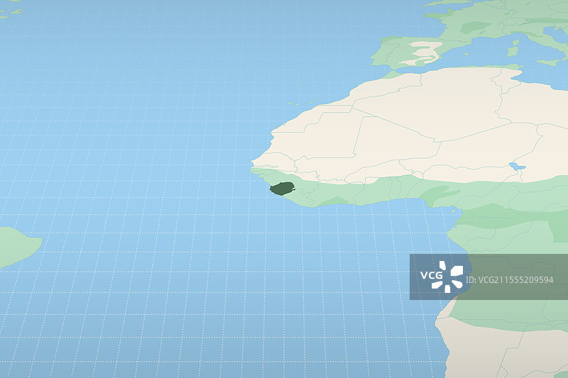 在详细地图上突出显示的塞拉利昂图片素材