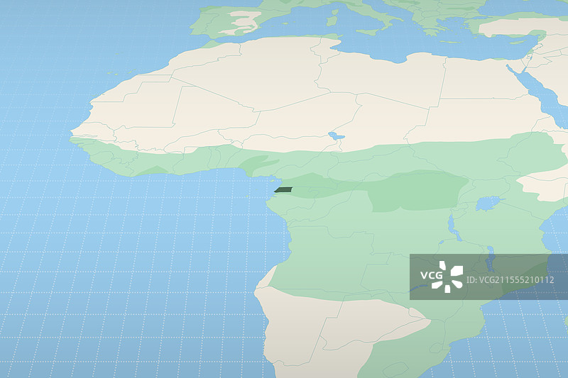 赤道几内亚在详细地图上突出显示图片素材