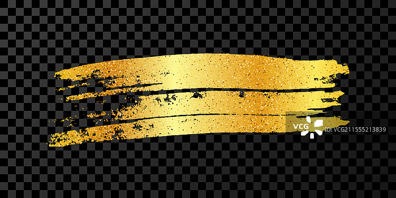 深色透明背景上的金色笔触图片素材
