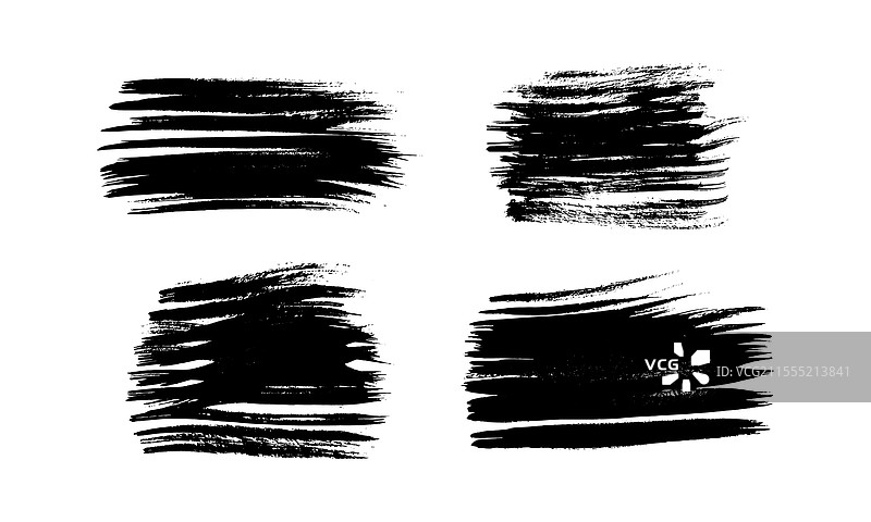 一组黑色手绘笔触图片素材