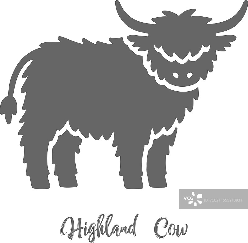 高地牛的剪影与文字设计图片素材