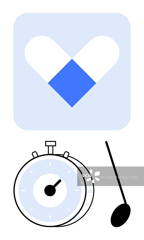 带摆锤的心形秒表图片素材