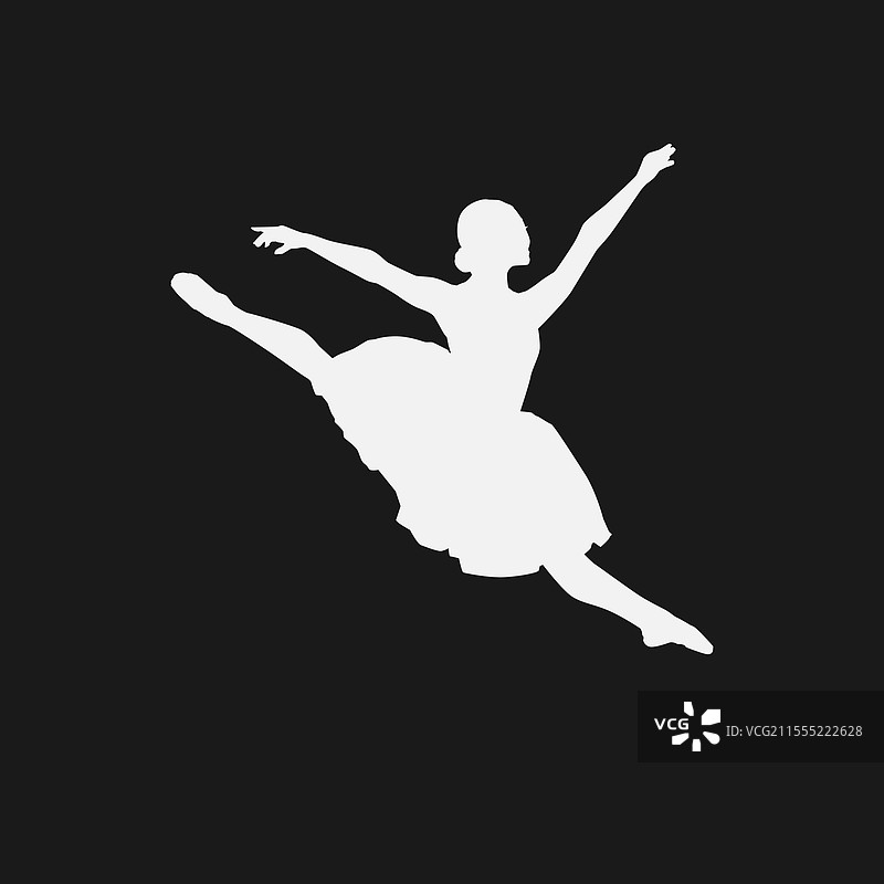 高细节的芭蕾舞者剪影，极简风格图片素材
