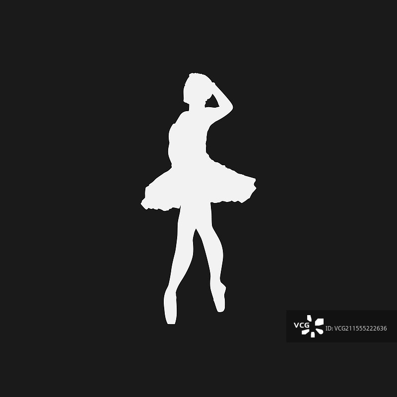 高细节的芭蕾舞者剪影，极简风格图片素材