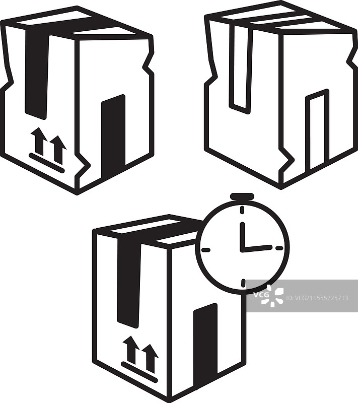 白色背景上的包装图标图片素材
