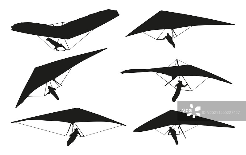 滑翔伞黑色剪影极限运动图片素材