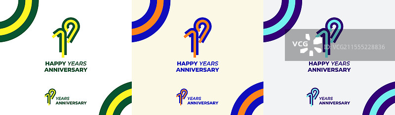 现代线条的多彩19世纪快乐标志图片素材