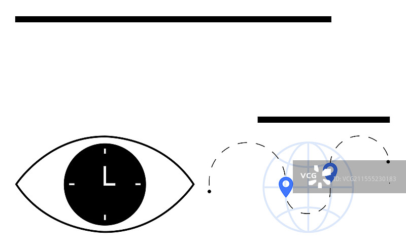 时间意识与全球连接概念图片素材