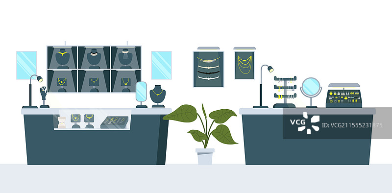 现代时尚珠宝店室内设计与图片素材