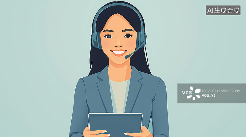 【AI数字艺术】商务客服图片素材