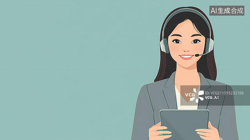 【AI数字艺术】商务客服图片素材