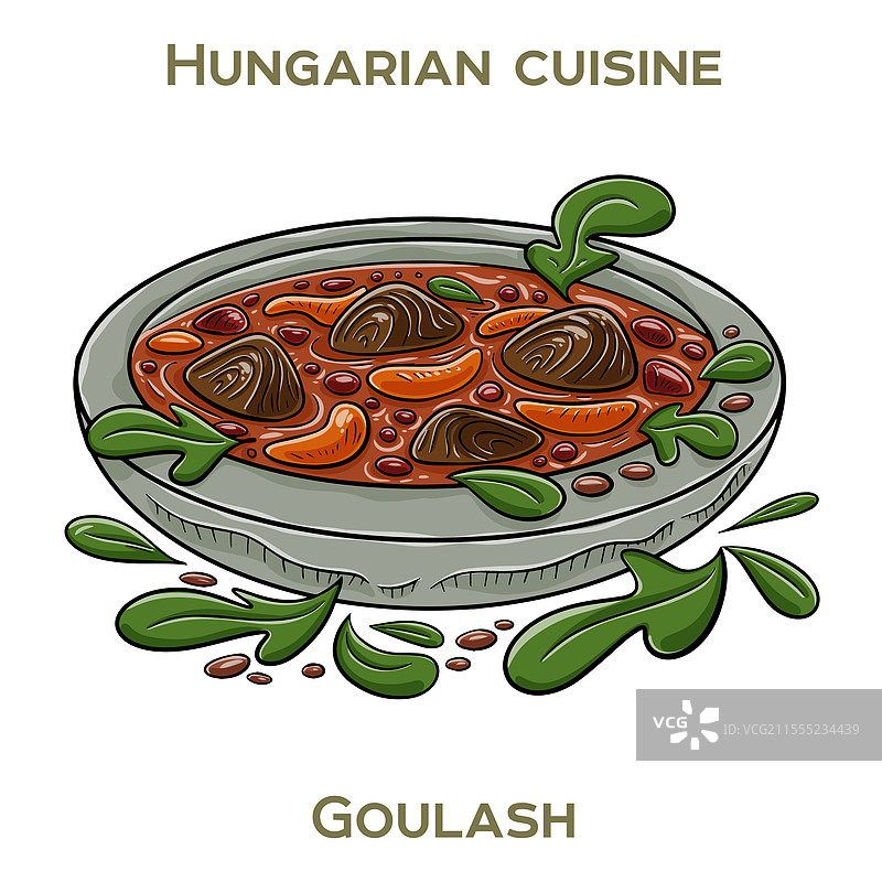 古拉什是一种丰盛的匈牙利炖牛肉。图片素材