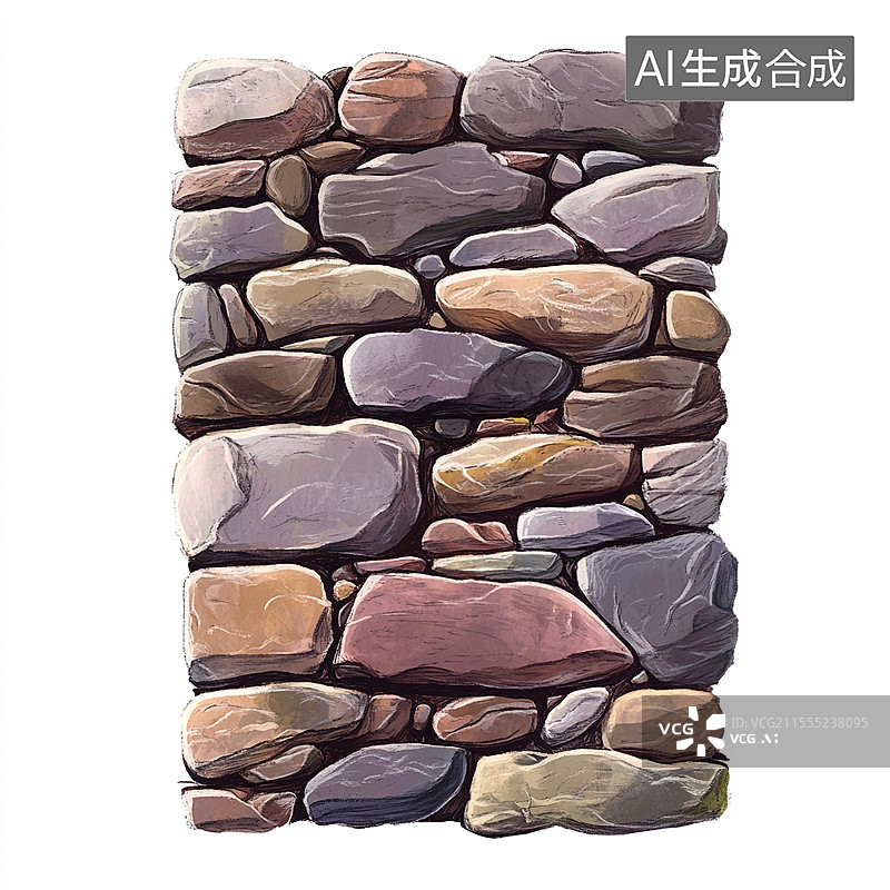 【AI数字艺术】岁月留痕的石墙图片素材