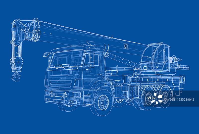 3D汽车起重机渲染图图片素材
