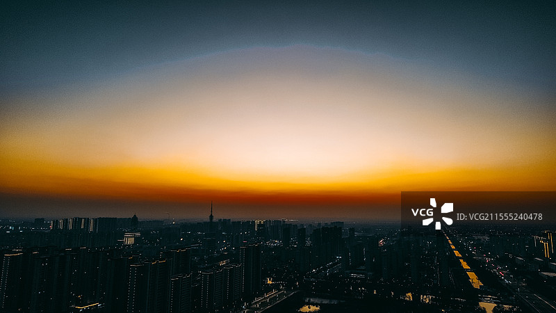 黄昏航拍图片素材