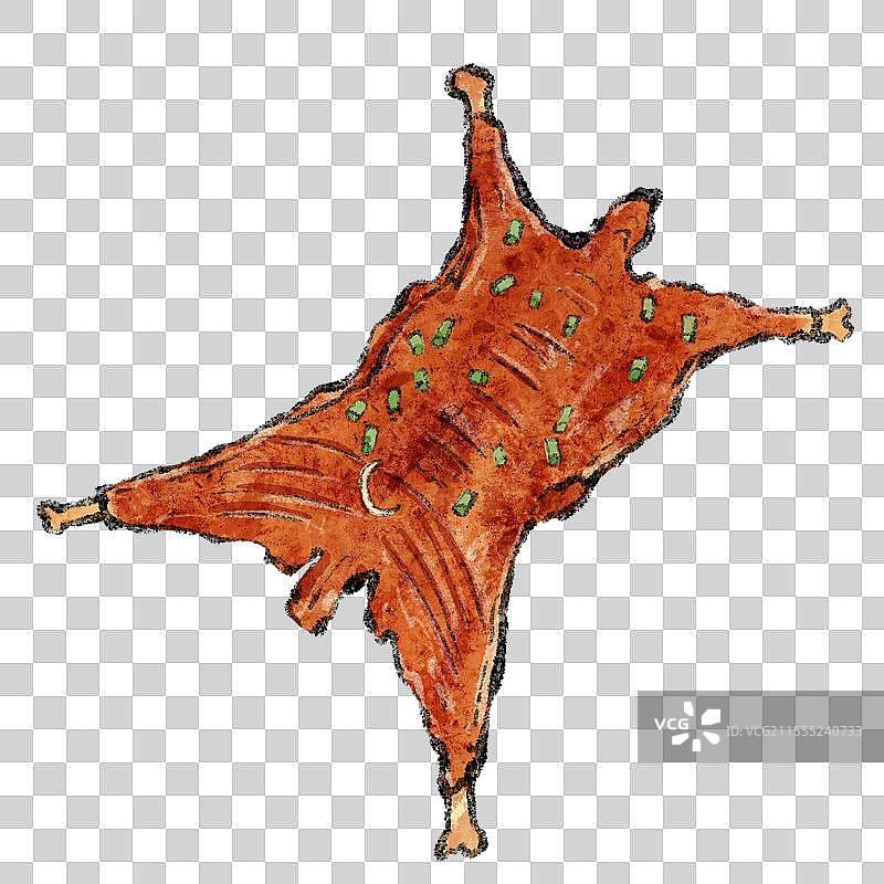 青海美食国风插画-烤全羊图片素材