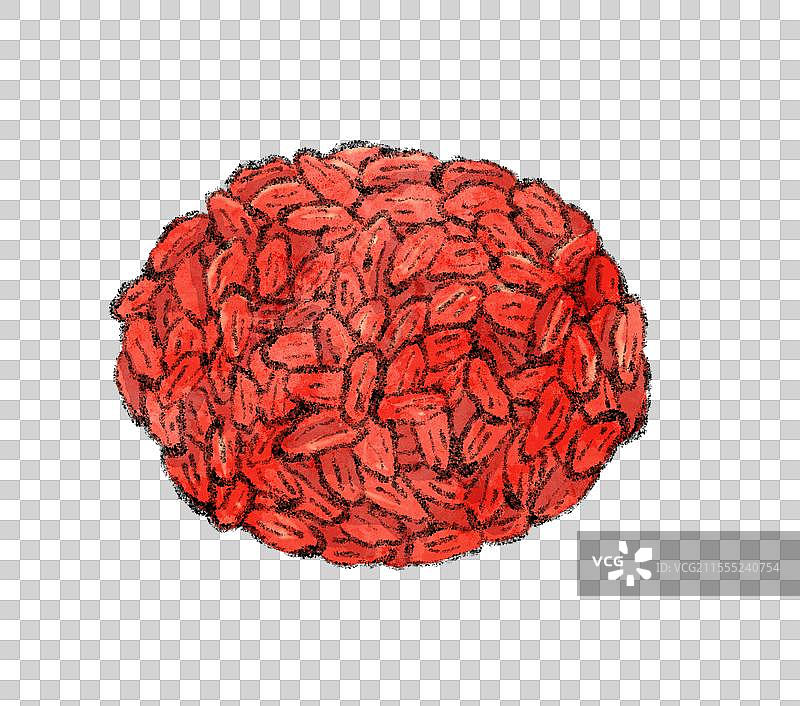 青海美食国风插画-柴达木枸杞图片素材