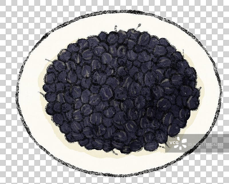青海美食国风插画-黑枸杞图片素材