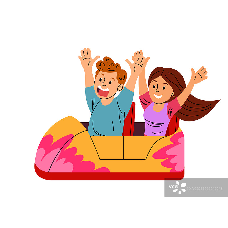 人们在游乐园的过山车上游玩图片素材