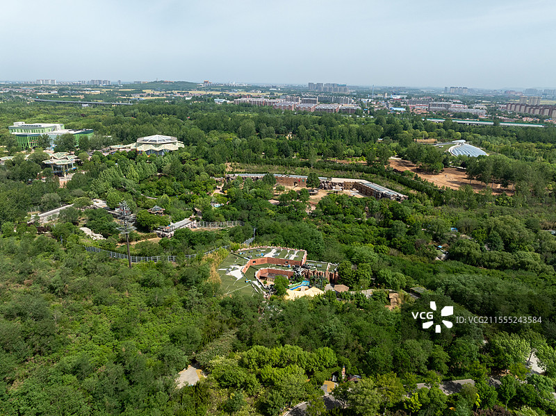 山东济南野生动物世界航拍图片素材