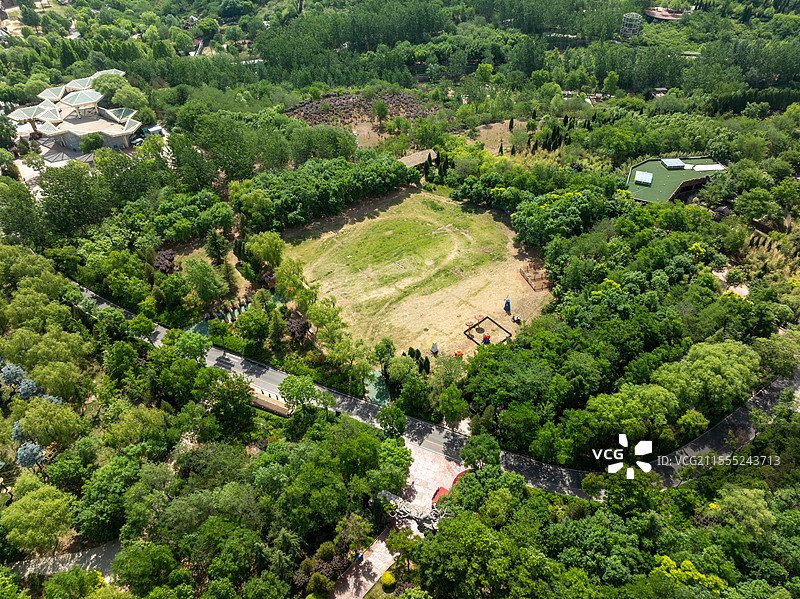 山东济南野生动物世界航拍图片素材