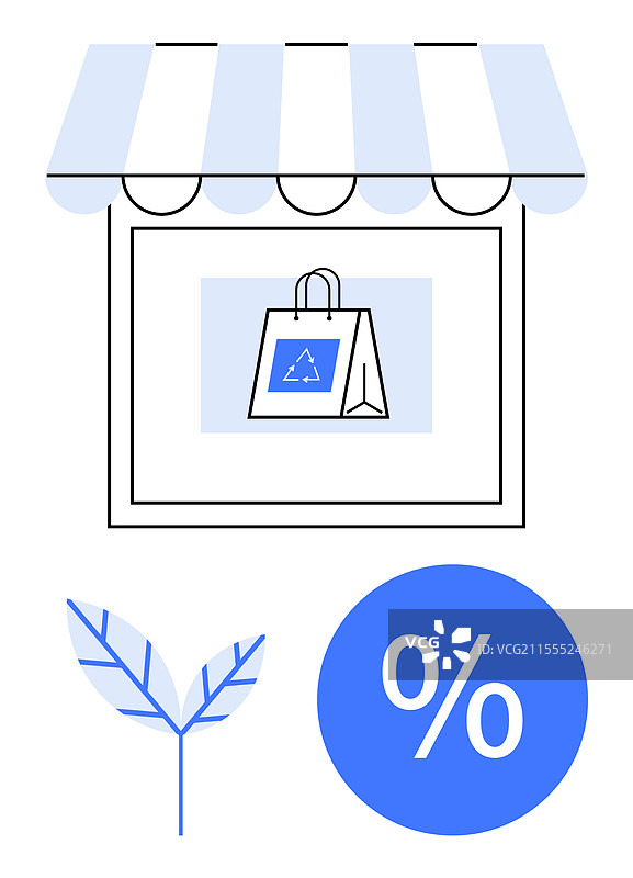 环保购物理念与店面图片素材