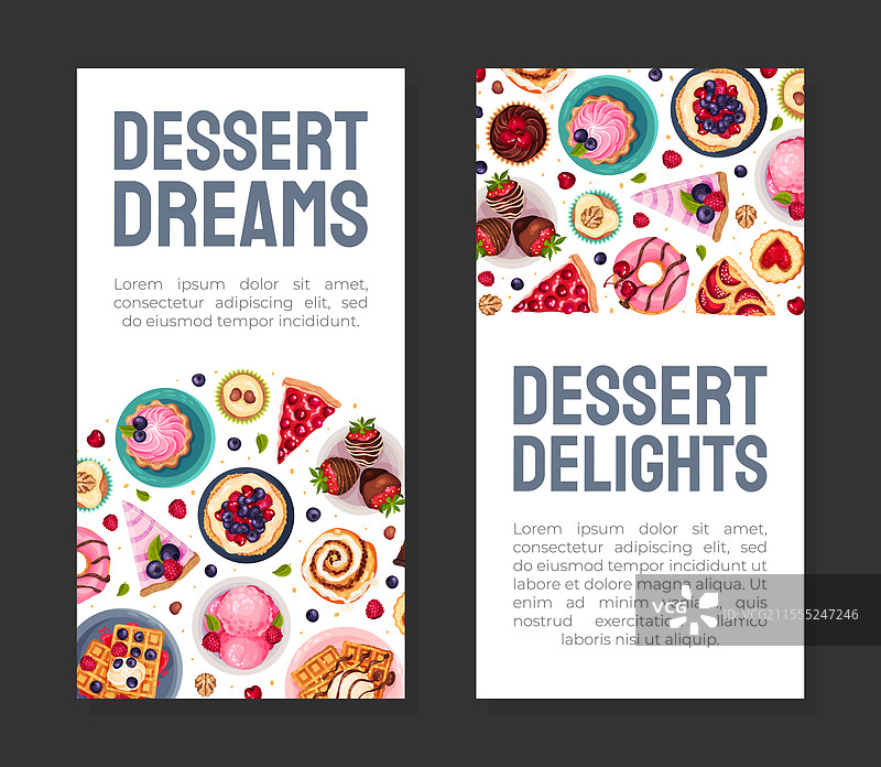 甜点横幅设计俯视图图片素材