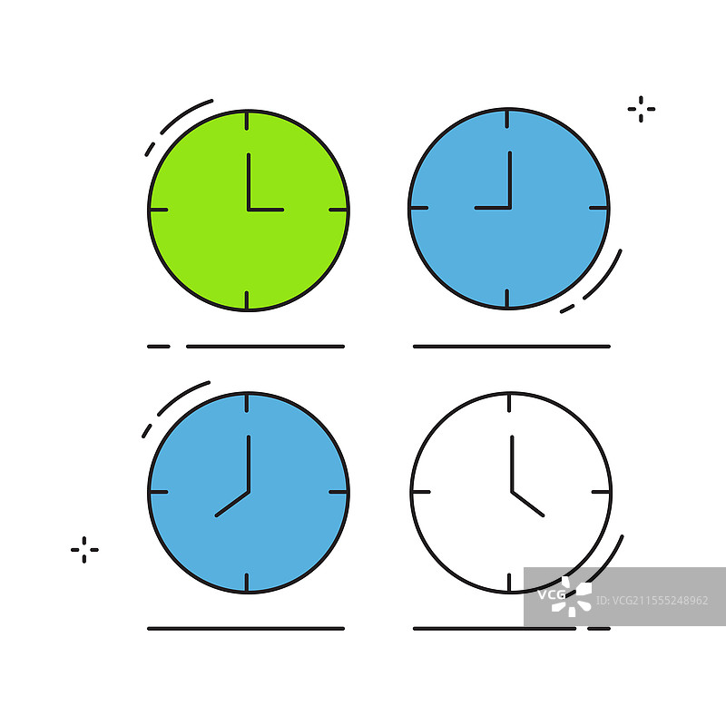 办公室墙壁时区时钟图标设计图片素材